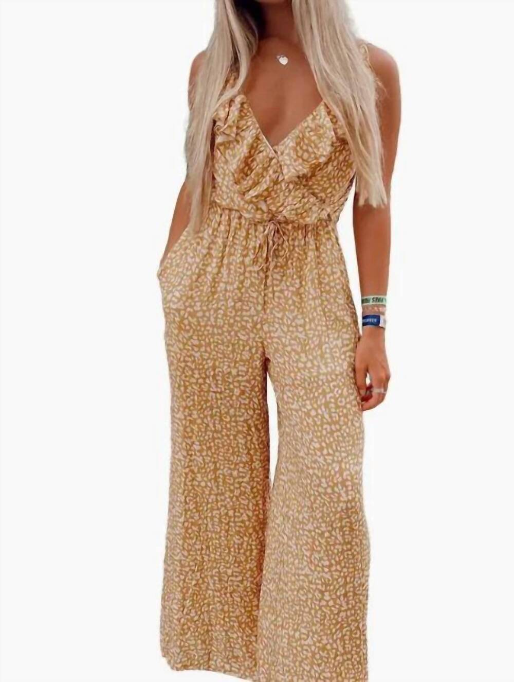 NEW BELLISSIMA leo ruffle jumpsuit in yellow